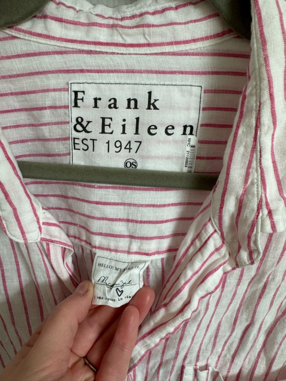Frank + Eileen Linen Mackenzie Pink + White - Picture 2 of 9